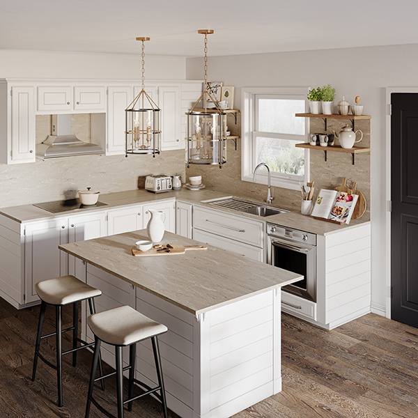 HIMACS Aurora Butter Cream solid surface kitchen countertop