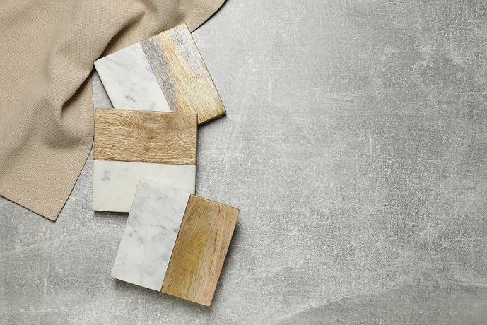 If you add a coaster to granite or marble, it can be a good design element.