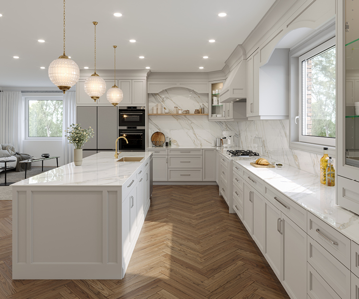 LX Hausys TERACANTO CALACATTA GOLD 2CM White Marble Collection