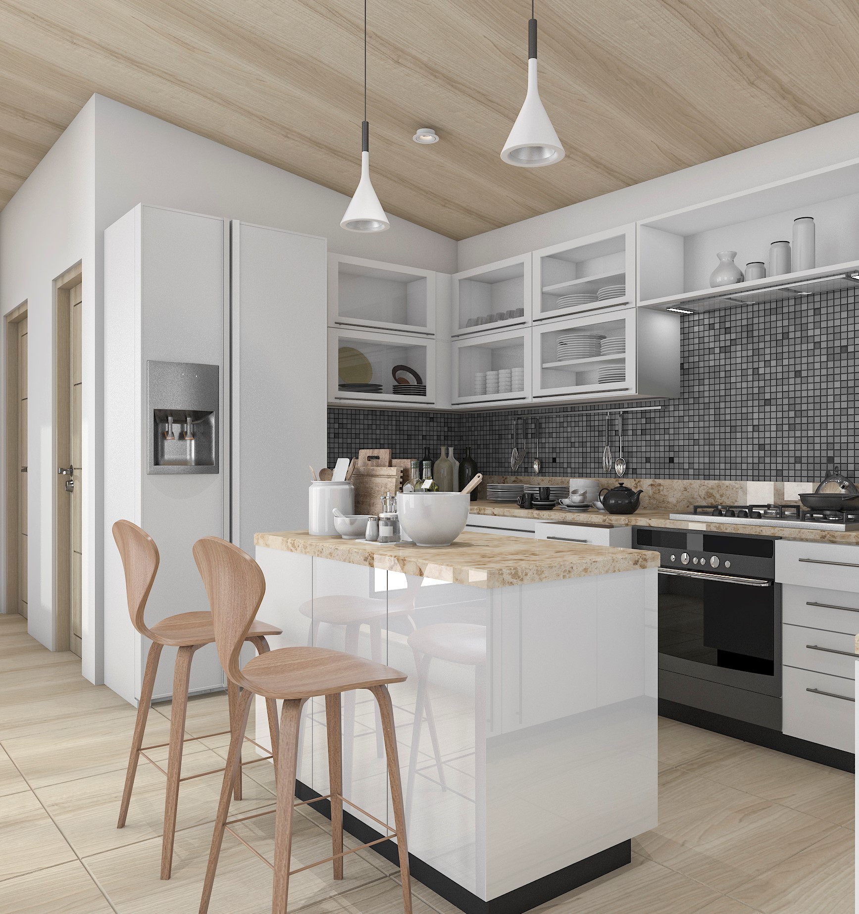 Choose a mini or rolling island for extra space and flexibility in small kitchens.
