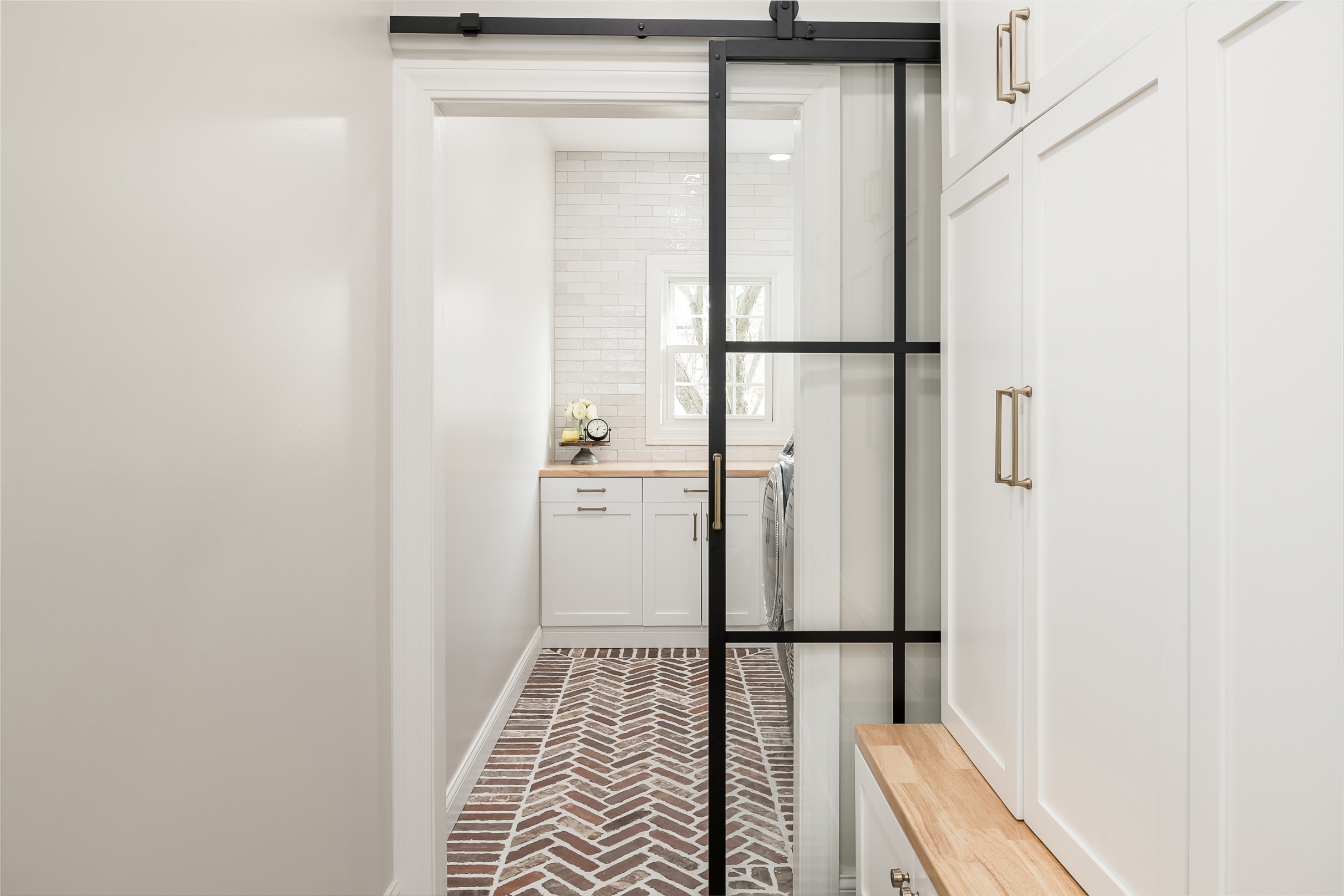 Utilize sliding doors to delineate your kitchen space in your home.