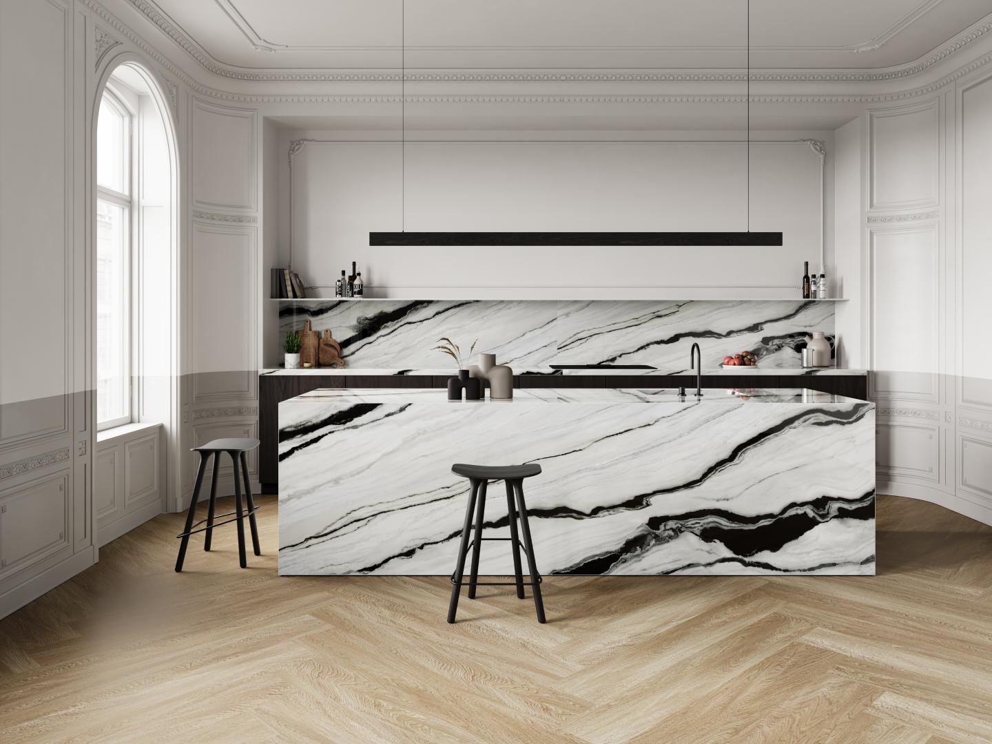 TERACANTO Charcoal White Porcelain Countertop Kitchen